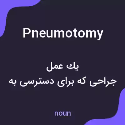 معنی pneumotomy به فارسی معنی pneumotomy به فارسی