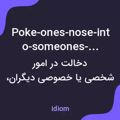 معنی poke-ones-nose-into-someones-affairs به فارسی
