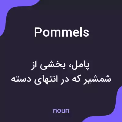 معنی pommels به فارسی