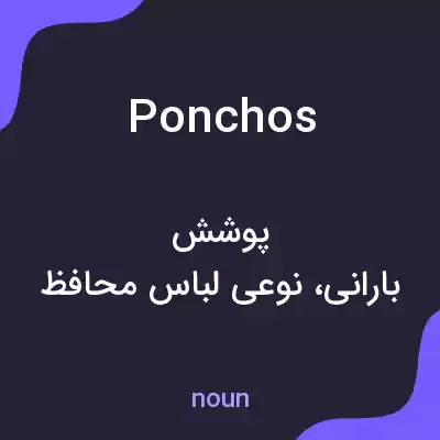 معنی ponchos به فارسی معنی ponchos به فارسی