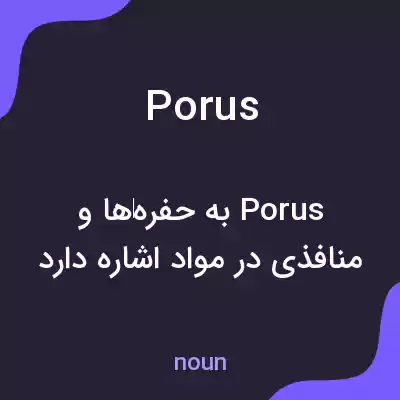 معنی porus به فارسی معنی porus به فارسی
