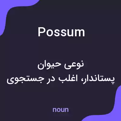 معنی possum به فارسی معنی possum به فارسی
