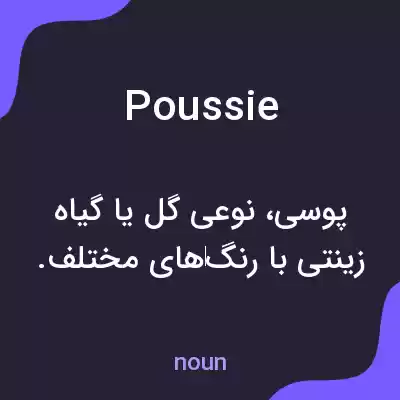 معنی poussie به فارسی معنی poussie به فارسی