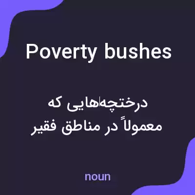 معنی poverty bushes به فارسی معنی poverty bushes به فارسی