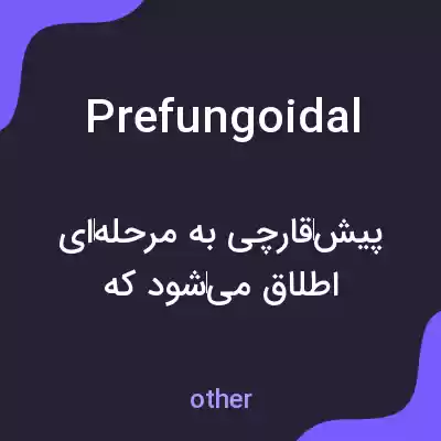معنی prefungoidal به فارسی معنی prefungoidal به فارسی