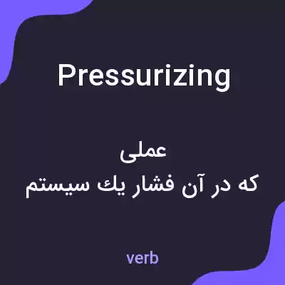 معنی pressurizing به فارسی