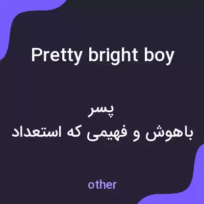 معنی pretty bright boy به فارسی