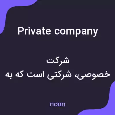 معنی private company به فارسی معنی private company به فارسی