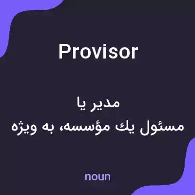 معنی provisor به فارسی معنی provisor به فارسی