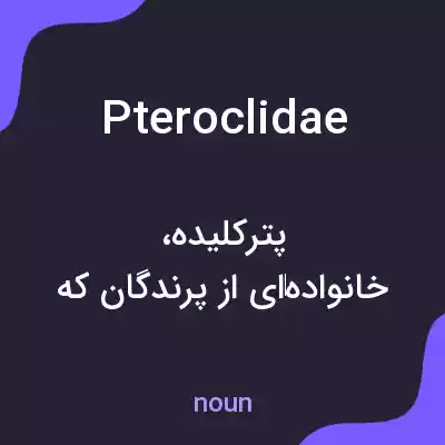 معنی pteroclidae به فارسی معنی pteroclidae به فارسی