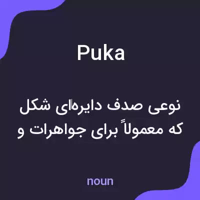 معنی puka به فارسی معنی puka به فارسی