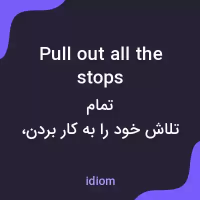 معنی pull out all the stops به فارسی معنی pull out all the stops به فارسی