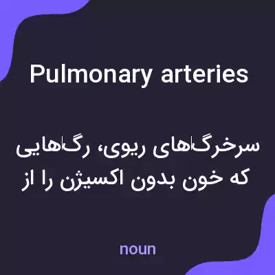 معنی pulmonary arteries به فارسی