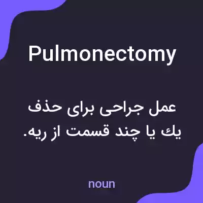 معنی pulmonectomy به فارسی معنی pulmonectomy به فارسی