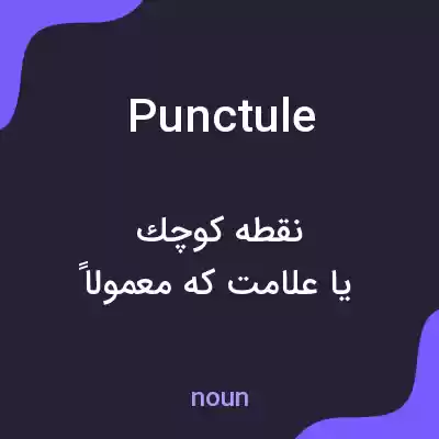 معنی punctule به فارسی معنی punctule به فارسی