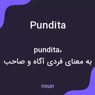 معنی pundita به فارسی معنی pundita به فارسی