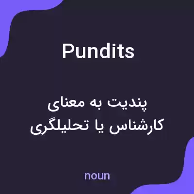 معنی pundits به فارسی معنی pundits به فارسی