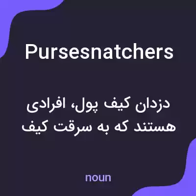معنی pursesnatchers به فارسی معنی pursesnatchers به فارسی