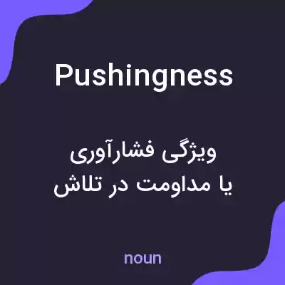 معنی pushingness به فارسی