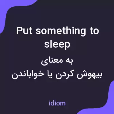 معنی put something to sleep به فارسی معنی put something to sleep به فارسی