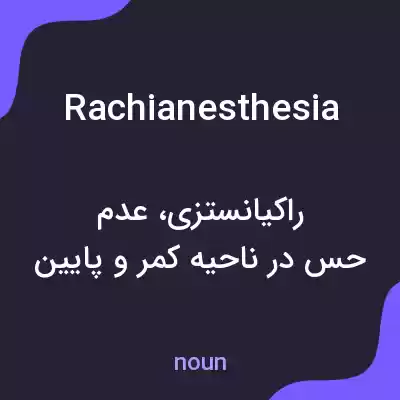 معنی rachianesthesia به فارسی