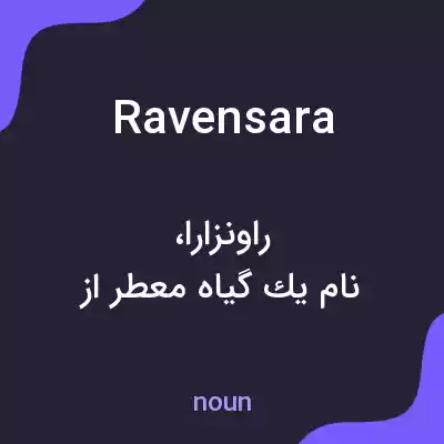معنی ravensara به فارسی معنی ravensara به فارسی