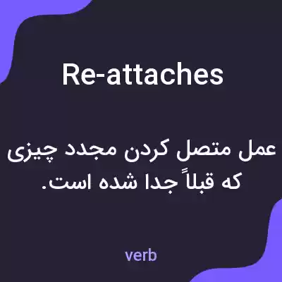 معنی re-attaches به فارسی معنی re-attaches به فارسی