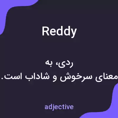 معنی reddy به فارسی معنی reddy به فارسی