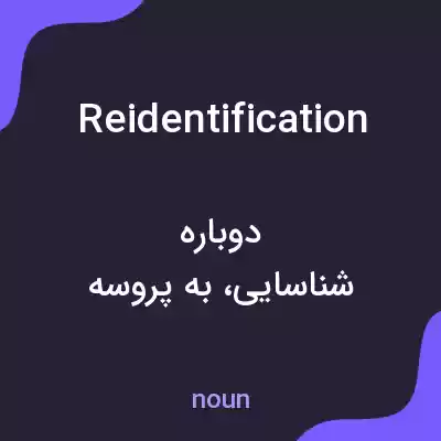 معنی reidentification به فارسی معنی reidentification به فارسی