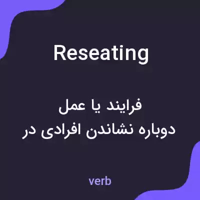 معنی reseating به فارسی