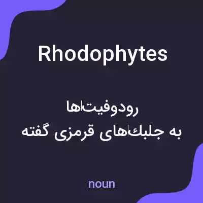 معنی rhodophytes به فارسی