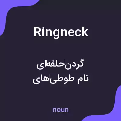 معنی ringneck به فارسی معنی ringneck به فارسی