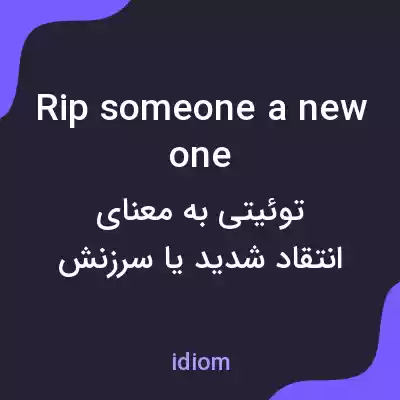 معنی rip someone a new one به فارسی معنی rip someone a new one به فارسی