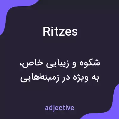 معنی ritzes به فارسی