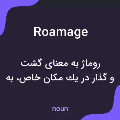 معنی roamage به فارسی معنی roamage به فارسی