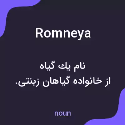 معنی romneya به فارسی معنی romneya به فارسی