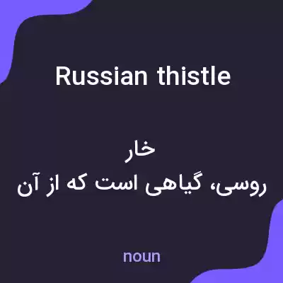 معنی russian thistle به فارسی معنی russian thistle به فارسی