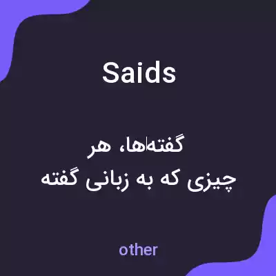معنی saids به فارسی معنی saids به فارسی