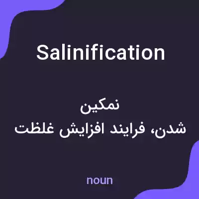 معنی salinification به فارسی معنی salinification به فارسی