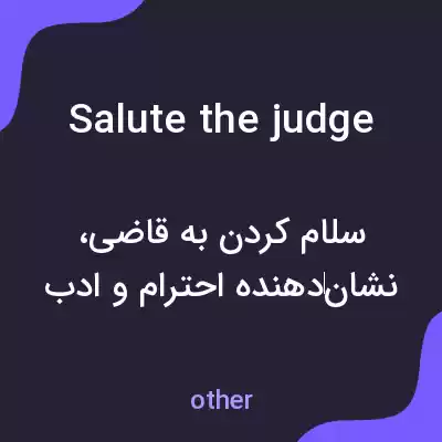 معنی salute the judge به فارسی معنی salute the judge به فارسی