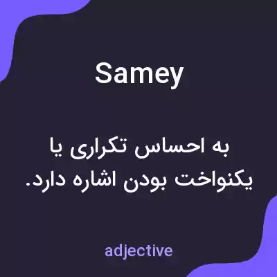 معنی samey به فارسی معنی samey به فارسی