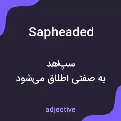 معنی sapheaded به فارسی معنی sapheaded به فارسی