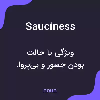 معنی sauciness به فارسی معنی sauciness به فارسی