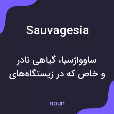 معنی sauvagesia به فارسی معنی sauvagesia به فارسی