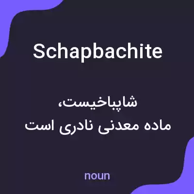 معنی schapbachite به فارسی معنی schapbachite به فارسی