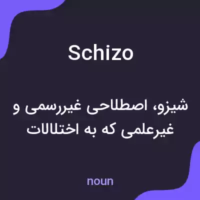معنی schizo به فارسی معنی schizo به فارسی