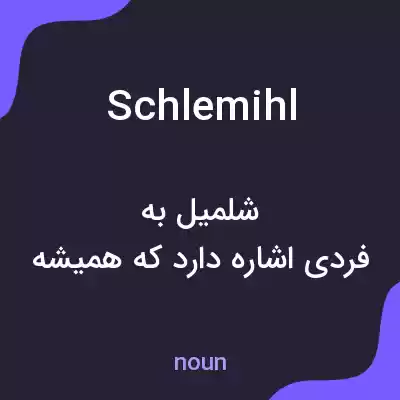 معنی schlemihl به فارسی معنی schlemihl به فارسی