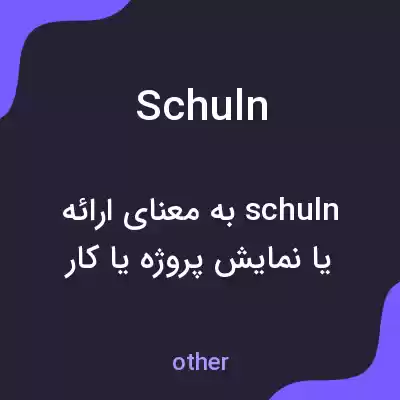 معنی schuln به فارسی معنی schuln به فارسی