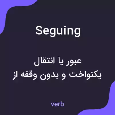 معنی seguing به فارسی معنی seguing به فارسی