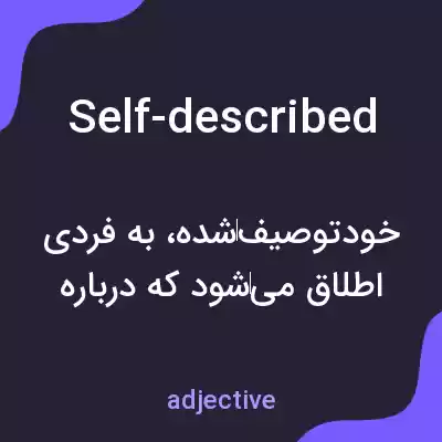 معنی self-described به فارسی معنی self-described به فارسی
